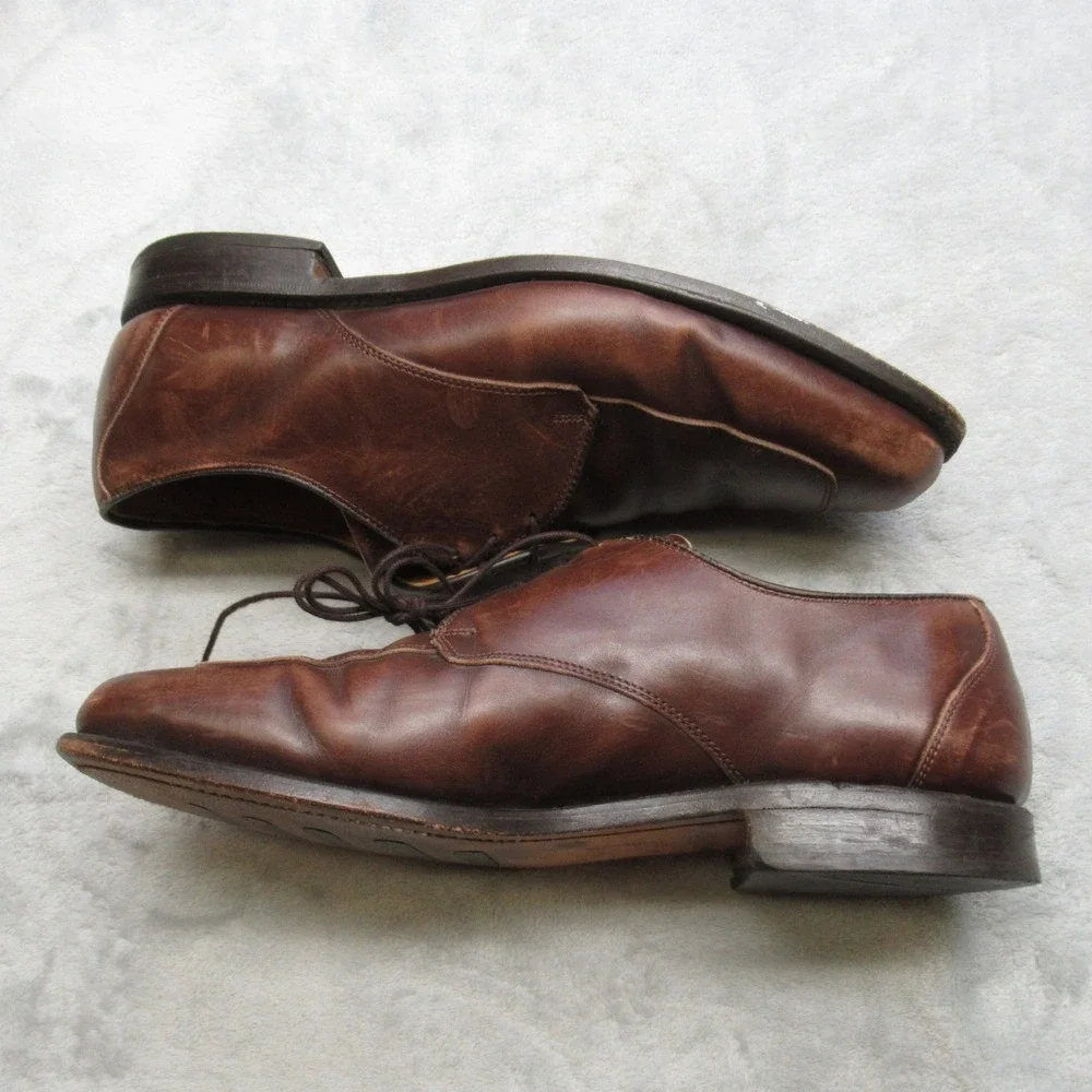 Allen Edmonds Burton Dress Shoes Men 9.5 3E Brown Leather Bicycle Blucher USA